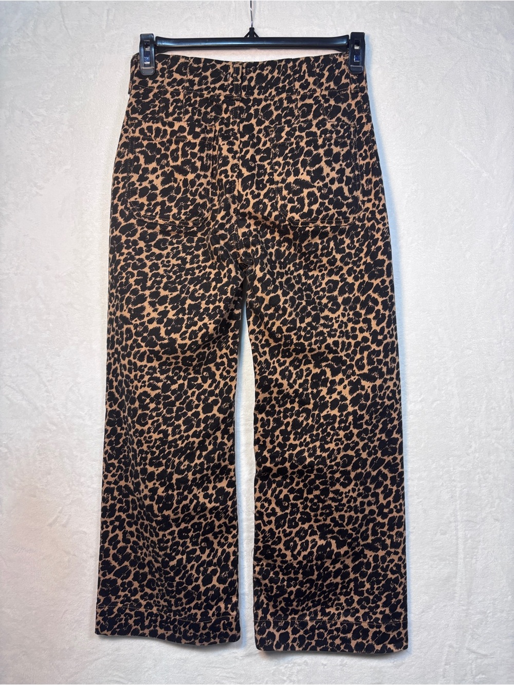 ANTHROPOLOGIE Maeve Colette Leopard Print Cropped High-Rise Wide-Leg Jeans Sz 26 - Picture 5 of 12